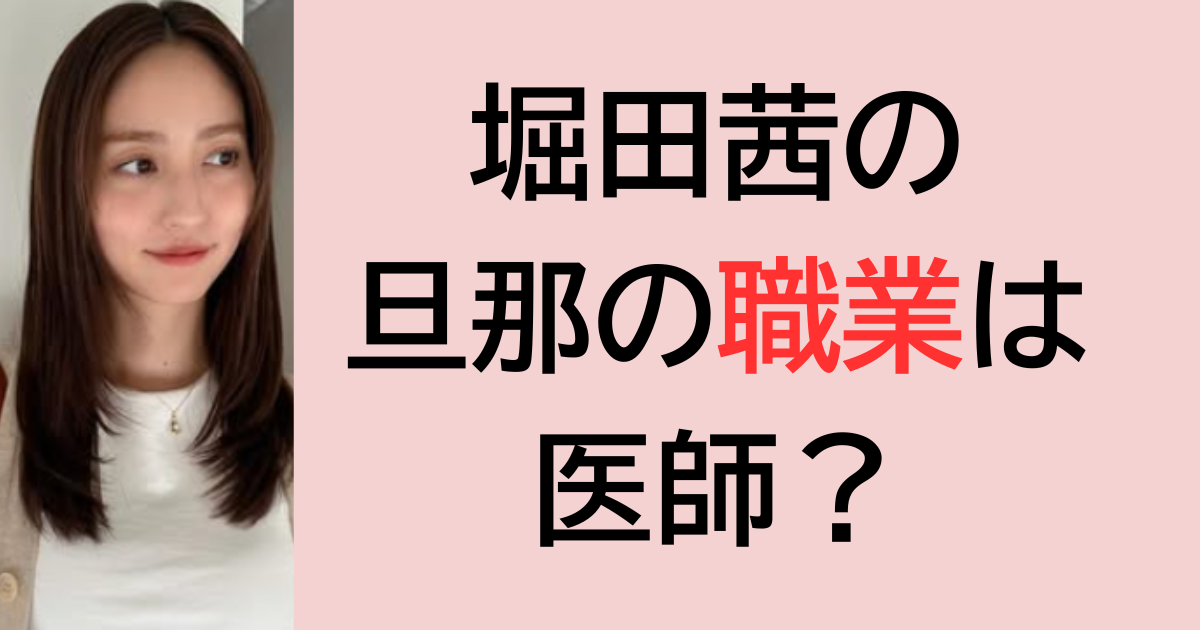 堀田茜の旦那の職業は医師？