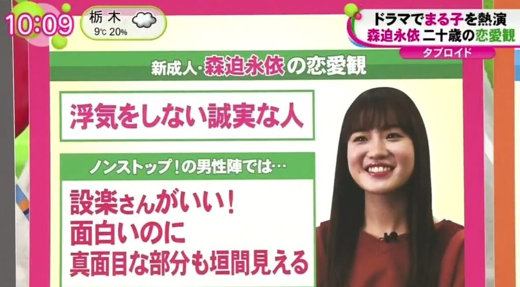 森迫永依の結婚観